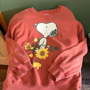 Peanuts Red Cotton Blend Top